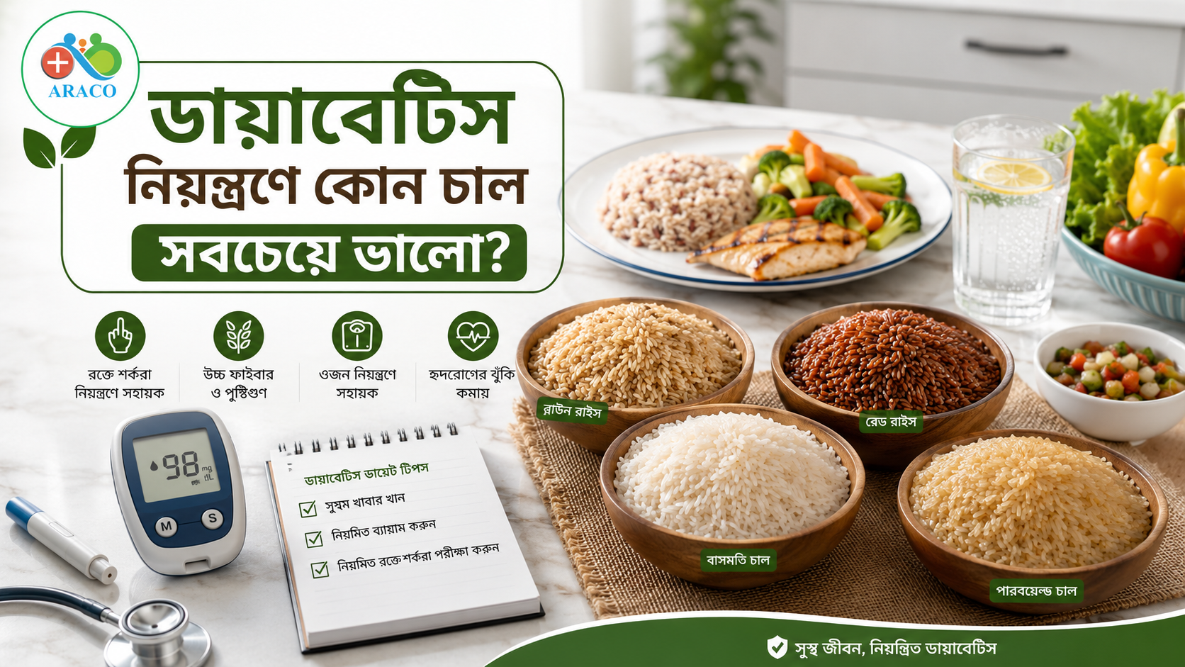 What types of rice are best for diabetes management?